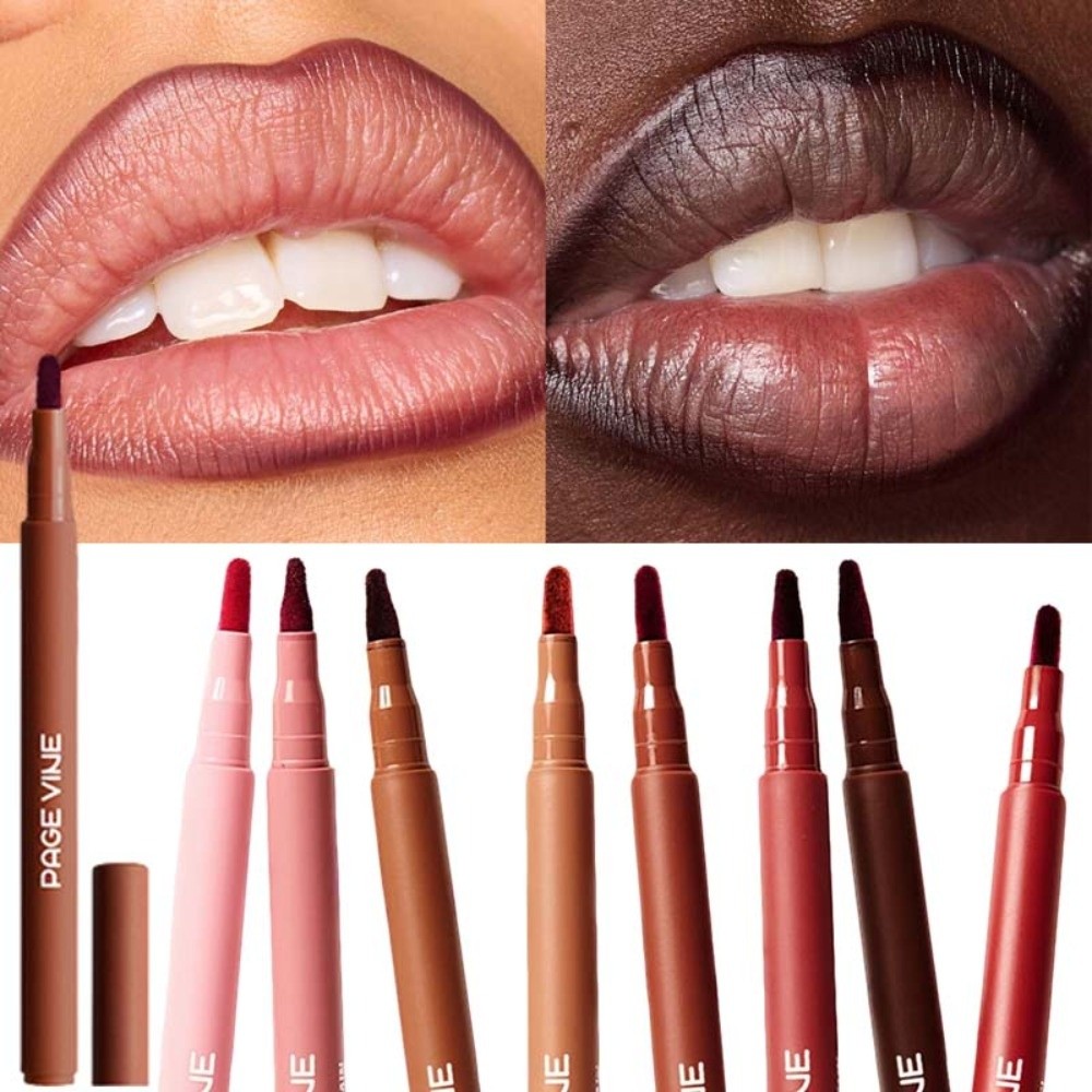 Matte Velvet Lip Tint Long Lasting - Kadife Kahverengi Dudak Kalemi Sıvı Mat