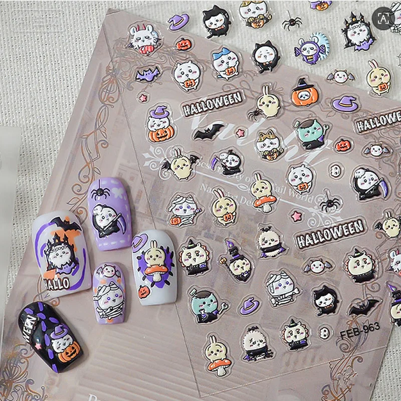 Nail Art - Yeni Chiikawa 5D Kabartmalı Tırnak Stickerları,