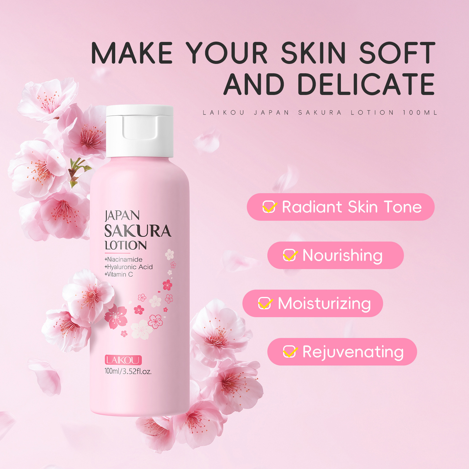 LAIKOU Sakura Losyonu 100ml Ni - Niacinamide Pore Shrinking Essence incelemesi ve fiyatı